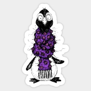 Adorable Penguin with a Very Fuzzy Itchy Scarf Sticker